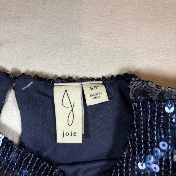 NWOT Joie Sequin Sheath Cocktail Dress Navy Tassel SzS 20s Flapper Disco Vegas - Picture 8 of 11